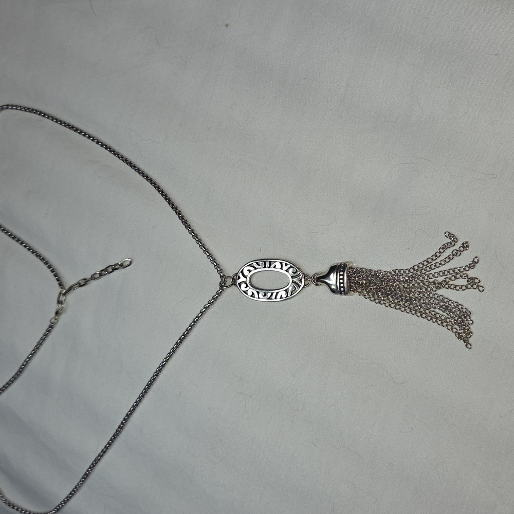 BRIGHTON Silver toned Casablanca Collection Tassle Necklace With Pendant - Picture 3 of 9